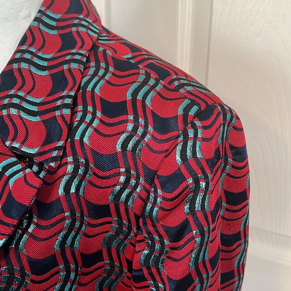 Diane Von Furstenberg Woven Metallic Blazer - Picture 4 of 9